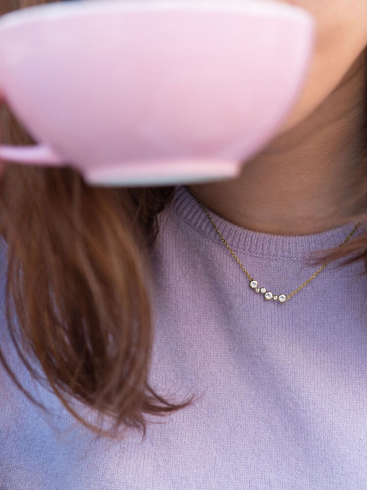 Hot Diamonds Gold Tone HD X GEM Tender Necklace - Image 2 of 3 Hot Diamonds Gold Tone HD X GEM Tender Necklace - Image 2 of 3