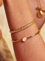 Hot Diamonds Gold Tone HD X GE Calm Bangle - MOP - Imagen 2 de 3