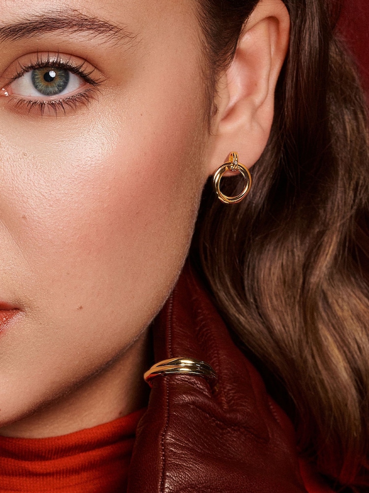 Hot Diamonds Gold Tone HD X GE Aura Stud Earrings - Image 2 of 3 Hot Diamonds Gold Tone HD X GE Aura Stud Earrings - Image 2 of 3