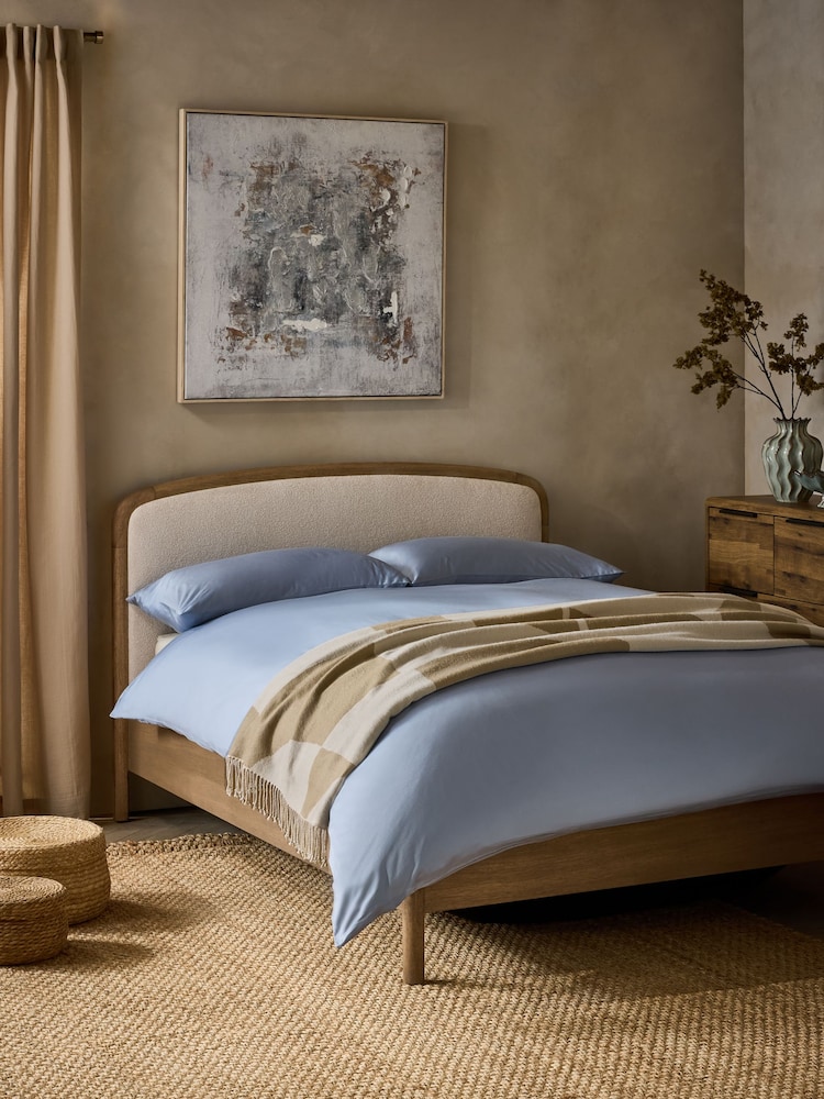 Wooden Bronx Dark Boucle Twill Oyster Natural Matson Ottoman Storage Bed Frame - Image 1 of 9 Wooden Bronx Dark Boucle Twill Oyster Natural Matson Ottoman Storage Bed Frame - Image 1 of 9
