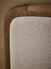 Wooden Bronx Dark Boucle Twill Oyster Natural Matson Ottoman Storage Bed Frame - Image 6 of 9