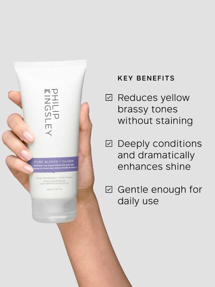 Philip Kingsley Pure Blonde/Silver Daily Brightening Conditioner 200ml - Image 2 of 7 Philip Kingsley Pure Blonde/Silver Daily Brightening Conditioner 200ml - Image 2 of 7