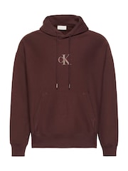 Calvin Klein Brown Monologo Premium Fleece Sweat Top - Image 6 of 6