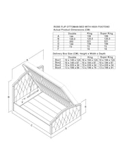 Tweedy Plain Light Natural Rose Buttoned Wooden 3 Drawer Storage Bed Frame - Image 4 of 10