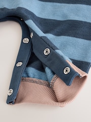 Blue Stripe Jersey Rugby Polo Baby Romper (0mths-3yrs) - Image 5 of 6