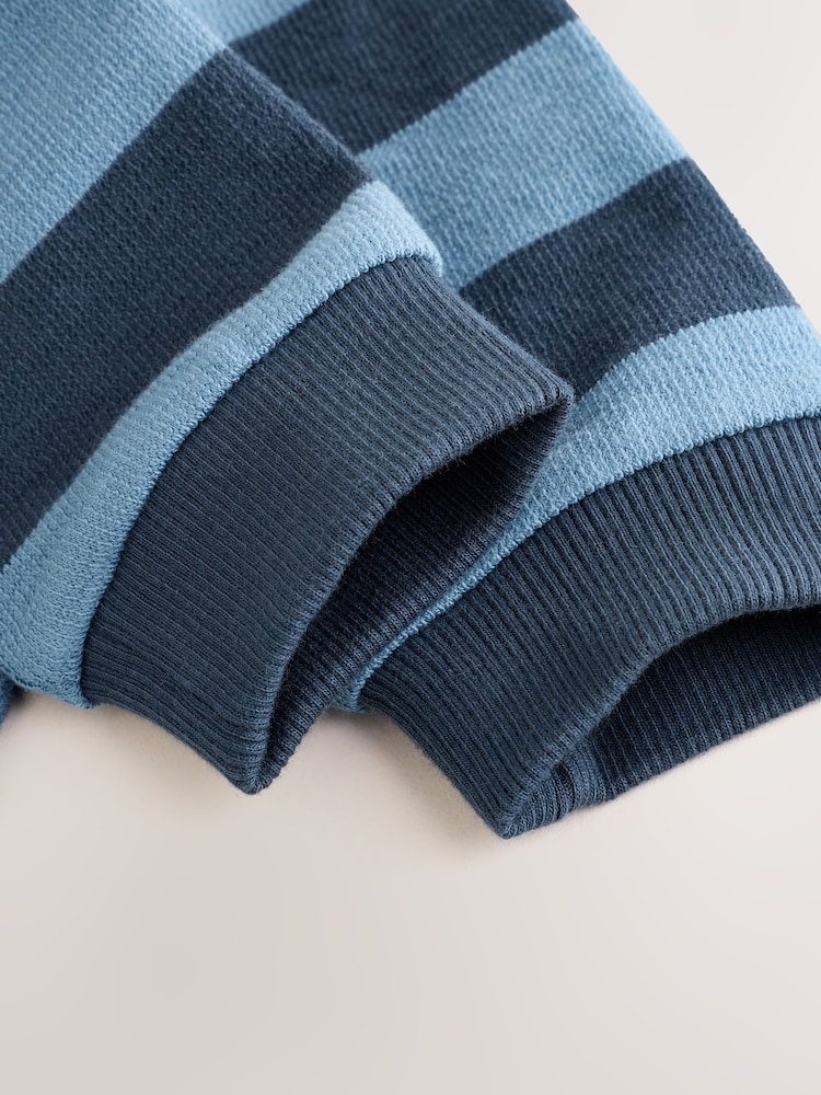 Blue Stripe Jersey Rugby Polo Baby Romper (0mths-3yrs) - Image 6 of 6 Blue Stripe Jersey Rugby Polo Baby Romper (0mths-3yrs) - Image 6 of 6