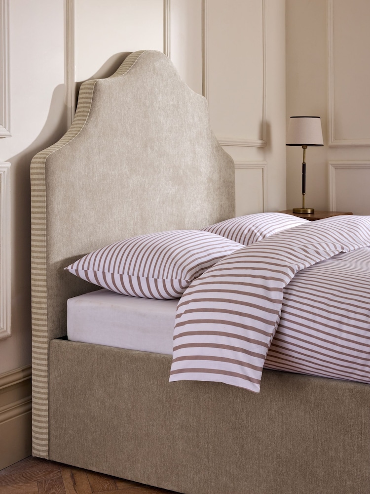 Smart Chenille Light Natural Thompson Tall Country Extra Deep Ottoman Storage Upholstered Bed Frame - Image 1 of 10 Smart Chenille Light Natural Thompson Tall Country Extra Deep Ottoman Storage Upholstered Bed Frame - Image 1 of 10