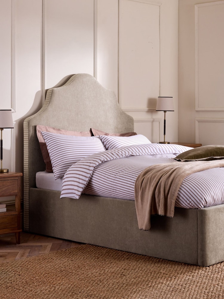 Smart Chenille Light Natural Thompson Tall Country Extra Deep Ottoman Storage Upholstered Bed Frame - Image 2 of 10 Smart Chenille Light Natural Thompson Tall Country Extra Deep Ottoman Storage Upholstered Bed Frame - Image 2 of 10