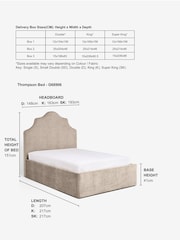 Smart Chenille Light Natural Thompson Tall Country Extra Deep Ottoman Storage Upholstered Bed Frame - Image 3 of 10