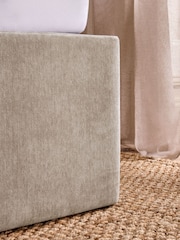 Smart Chenille Light Natural Thompson Tall Country Extra Deep Ottoman Storage Upholstered Bed Frame - Image 6 of 10