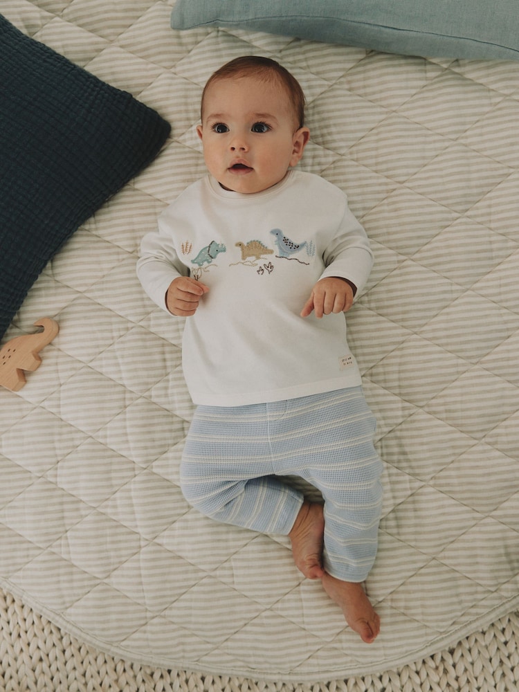 Azul con dinosaurio - Conjunto de top y leggings para bebé (0 meses-2 años) - Imagen 1 de 5 Azul con dinosaurio - Conjunto de top y leggings para bebé (0 meses-2 años) - Imagen 1 de 5