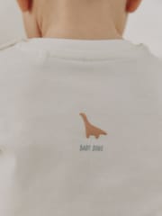 Azul con dinosaurio - Conjunto de top y leggings para bebé (0 meses-2 años) - Imagen 3 de 5