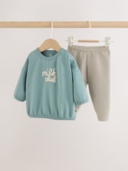 Azul con inscripción Milk Club - Conjunto de top y leggings para bebé (0 meses-2 años) - Imagen 1 de 10
