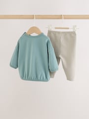 Azul con inscripción Milk Club - Conjunto de top y leggings para bebé (0 meses-2 años) - Imagen 4 de 10
