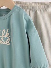 Azul con inscripción Milk Club - Conjunto de top y leggings para bebé (0 meses-2 años) - Imagen 7 de 10