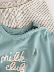 Azul con inscripción Milk Club - Conjunto de top y leggings para bebé (0 meses-2 años) - Imagen 8 de 10