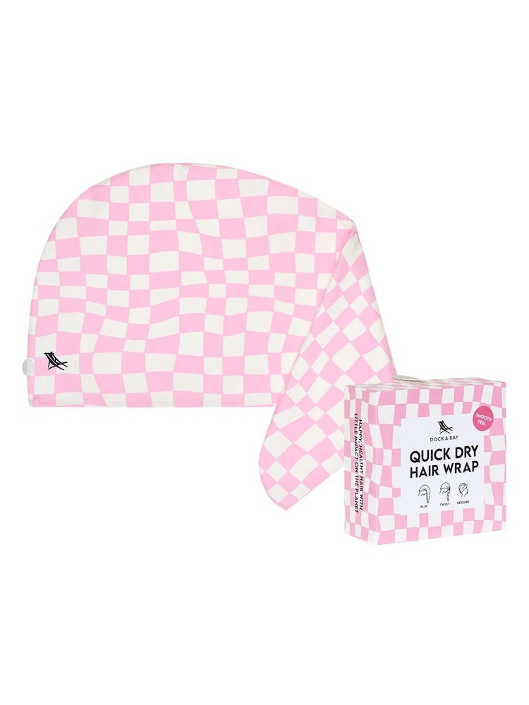 Dock & Bay Bubblegum Boardwalk Quick Dry Hair Wrap Towel - Image 1 of 6 Dock & Bay Bubblegum Boardwalk Quick Dry Hair Wrap Towel - Image 1 of 6