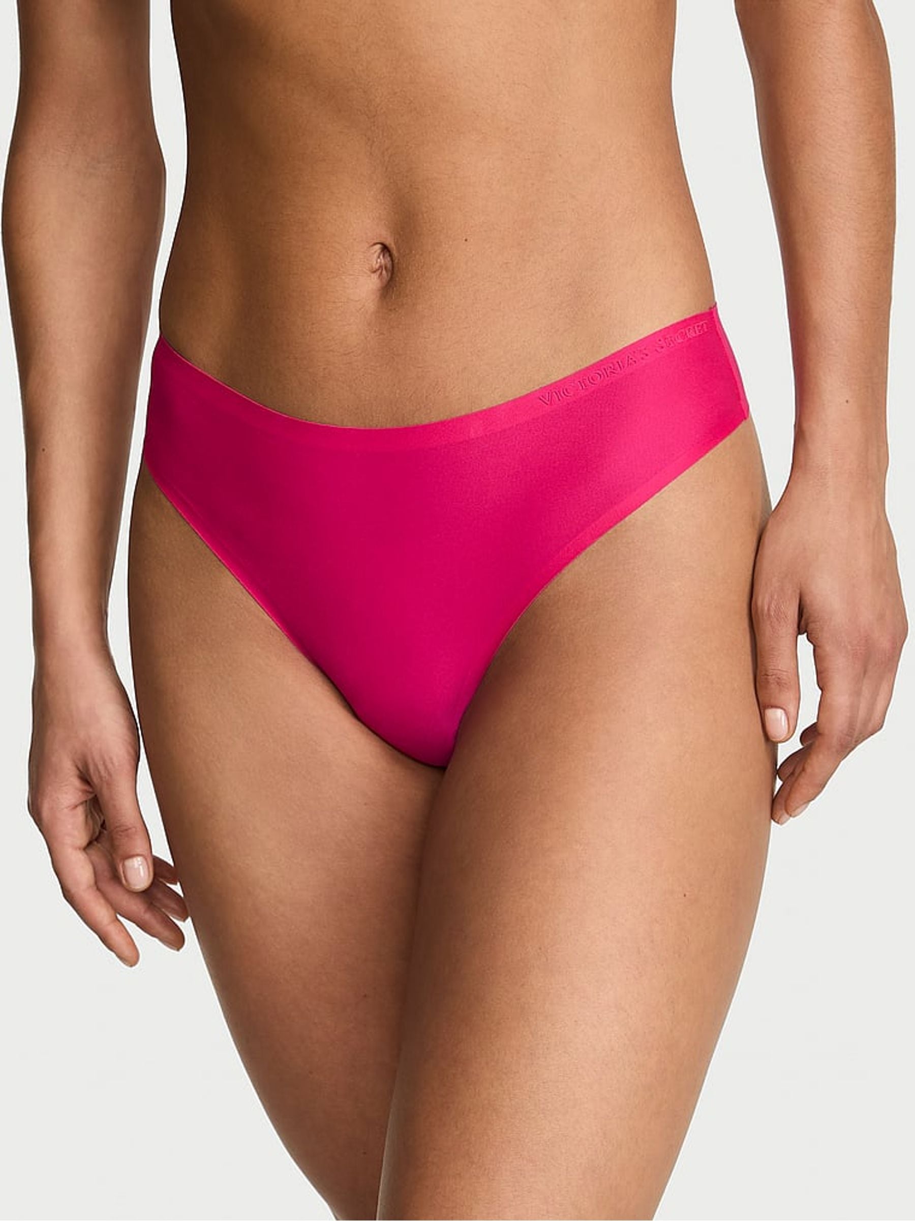 Victoria's Secret Pop Pink Thong Mid-Rise Knickers