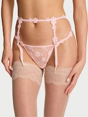Victoria's Secret Angel Pink Blossom Embroidery Garter Belt - Image 1 of 3