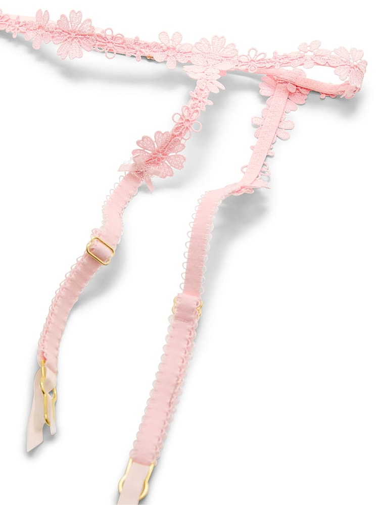 Victoria's Secret Angel Pink Blossom Embroidery Garter Belt - Image 3 of 3