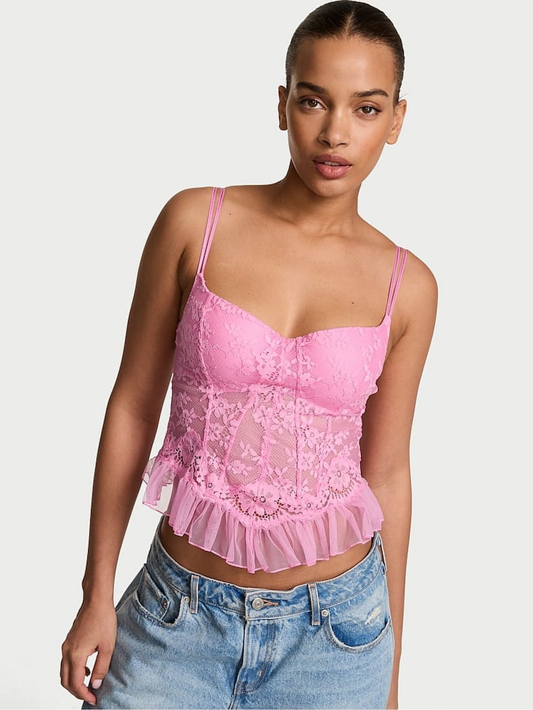 Victoria's Secret Pink Sugar Lace Ruffle Bra Top - Image 1 of 2 Victoria's Secret Pink Sugar Lace Ruffle Bra Top - Image 1 of 2