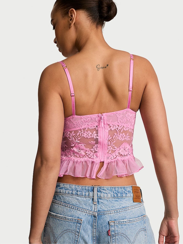 Victoria's Secret Pink Sugar Lace Ruffle Bra Top - Image 2 of 2 Victoria's Secret Pink Sugar Lace Ruffle Bra Top - Image 2 of 2