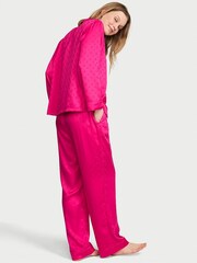 Victoria's Secret Pop Pink Satin Long Pyjamas Set - Image 2 of 2