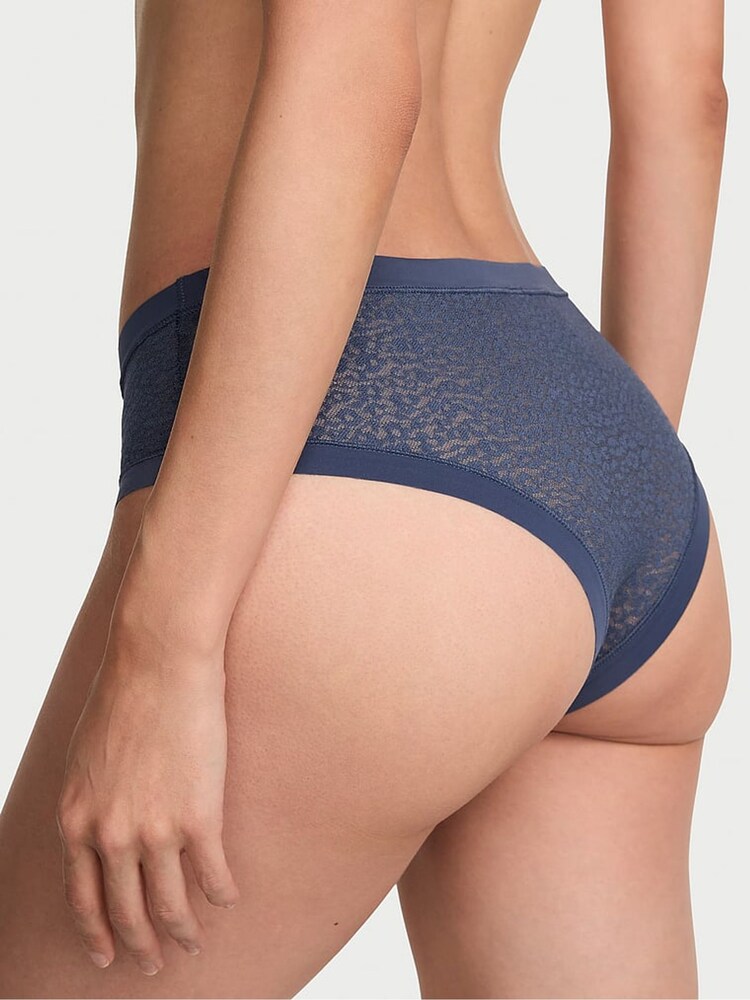 Victoria's Secret Monaco Blue Cheeky Leopard Lace Knickers - Image 2 of 2