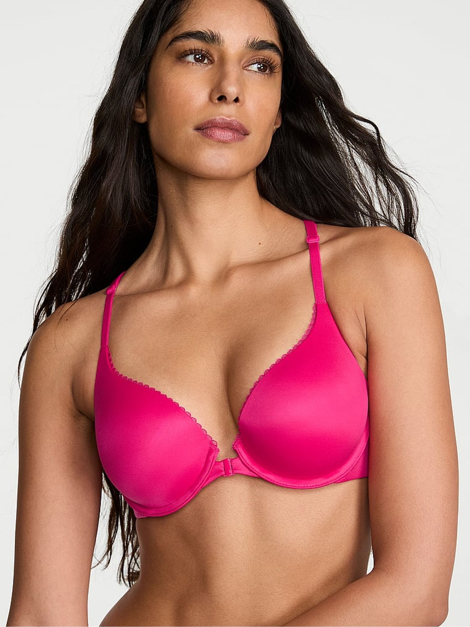 Victoria's Secret Pop Pink Full Cup Push Up Lace Front Close Bra