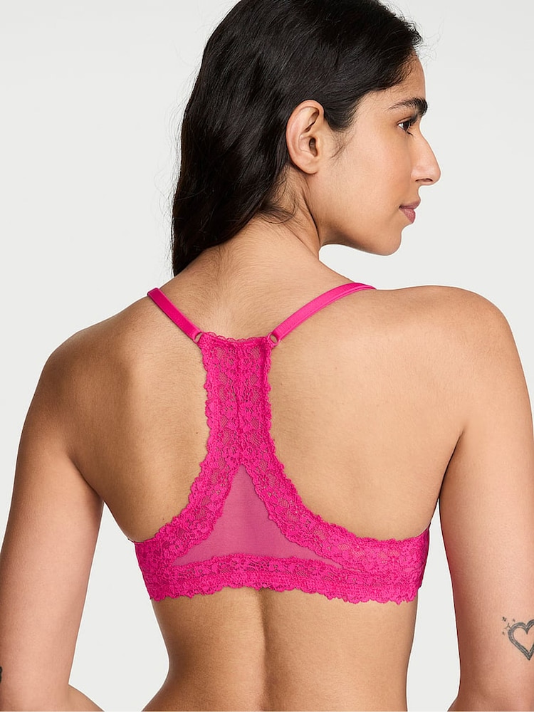 Victoria's Secret Pop Pink Full Cup Push Up Lace Front Close Bra - Image 2 of 2
