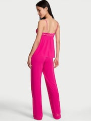 Victoria's Secret Pop Pink Lace Trim Modal Cami & Trousers Set - Image 2 of 2
