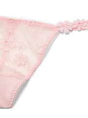 Victoria's Secret Angel Pink G-String Blossom Embroidery Knickers - Image 3 of 3