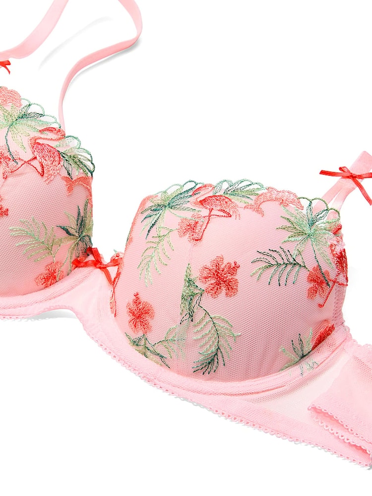 Victoria's Secret Pink Pink Lightly Lined Flamingo Embroidery Bra - Image 4 of 4