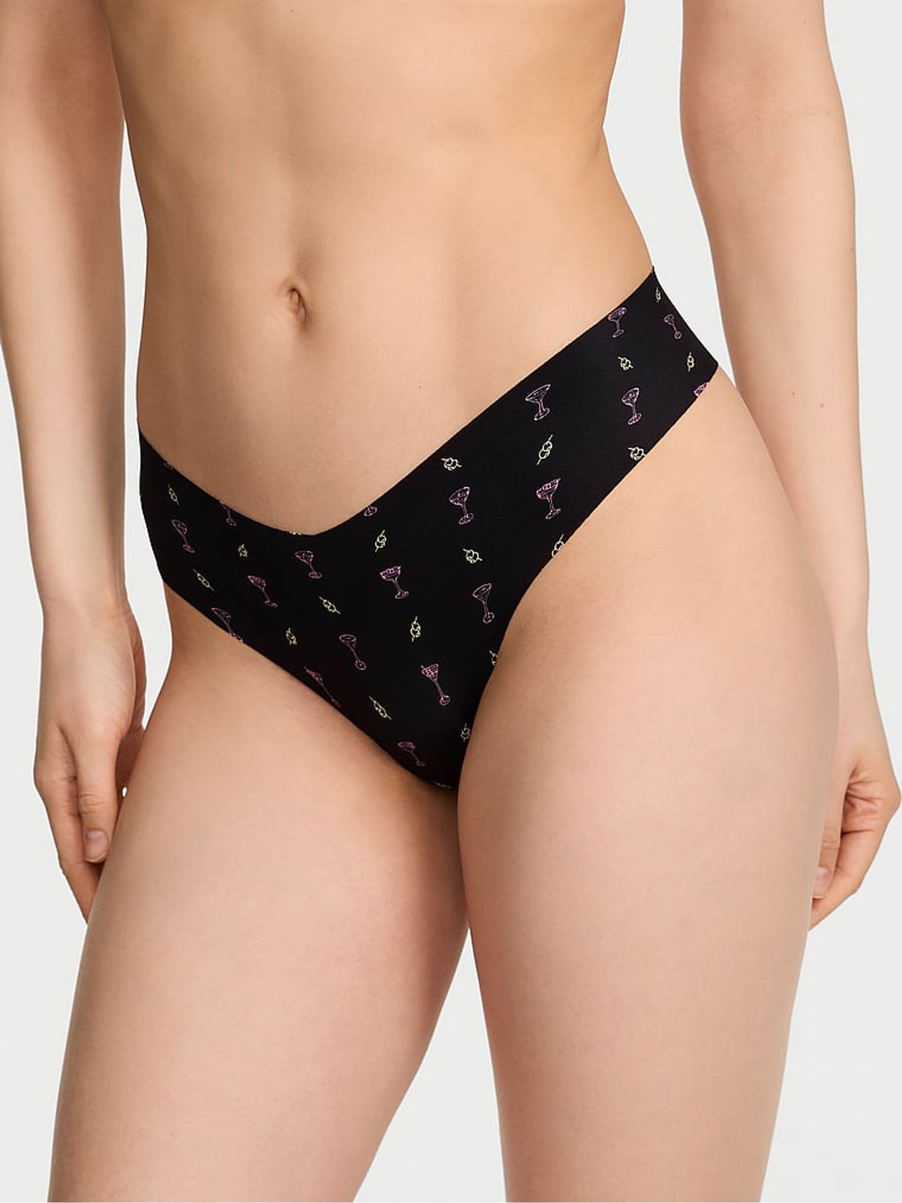 Victoria's Secret Black Martinis Thong Knickers