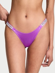 Victoria's Secret Gum Drop Purple Brazilian Shine Strap Knickers - Image 1 of 2