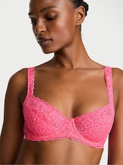 Victoria's Secret Bombshell Pink Unlined Balcony Lace Bra - Image 1 of 2