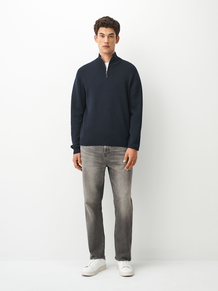 Navy Blue Quarter Zip Jumper - Image 2 of 7 Navy Blue Quarter Zip Jumper - Image 2 of 7