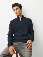 Navy Blue Quarter Zip Jumper - Image 5 of 7