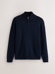 Navy Blue Quarter Zip Jumper - Image 8 of 10