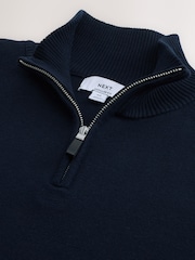 Navy Blue Quarter Zip Jumper - Image 9 of 10