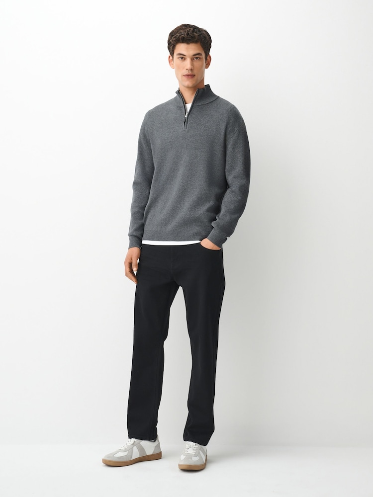 Charcoal Grey Quarter Zip Jumper - Image 2 of 5 Charcoal Grey Quarter Zip Jumper - Image 2 of 5