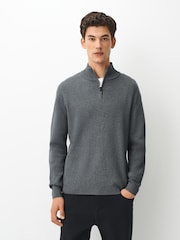 Charcoal Grey Quarter Zip Jumper - Image 3 of 5