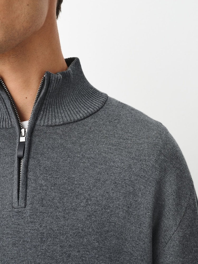Charcoal Grey Quarter Zip Jumper - Image 5 of 5 Charcoal Grey Quarter Zip Jumper - Image 5 of 5