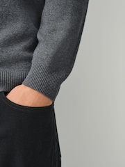 Charcoal Grey Quarter Zip Jumper - Image 6 of 9