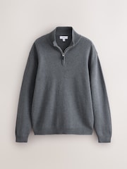 Charcoal Grey Quarter Zip Jumper - Image 7 of 9