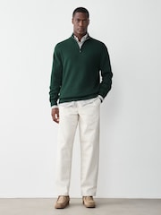 Green Quarter Zip Jumper - Image 4 of 6