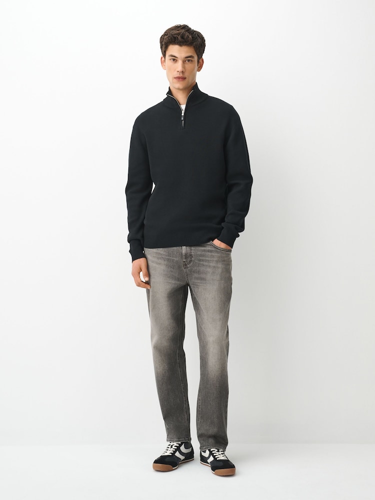 Black Quarter Zip Jumper - Image 2 of 6 Black Quarter Zip Jumper - Image 2 of 6