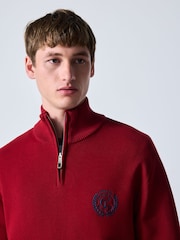 Burgundy Red Logo Quarter Zip Jumper - Image 1 of 5