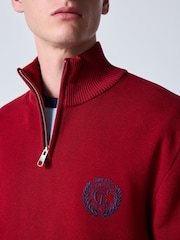 Burgundy Red Logo Quarter Zip Jumper - Image 5 of 5