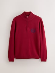 Burgundy Red Logo Quarter Zip Jumper - Image 6 of 8